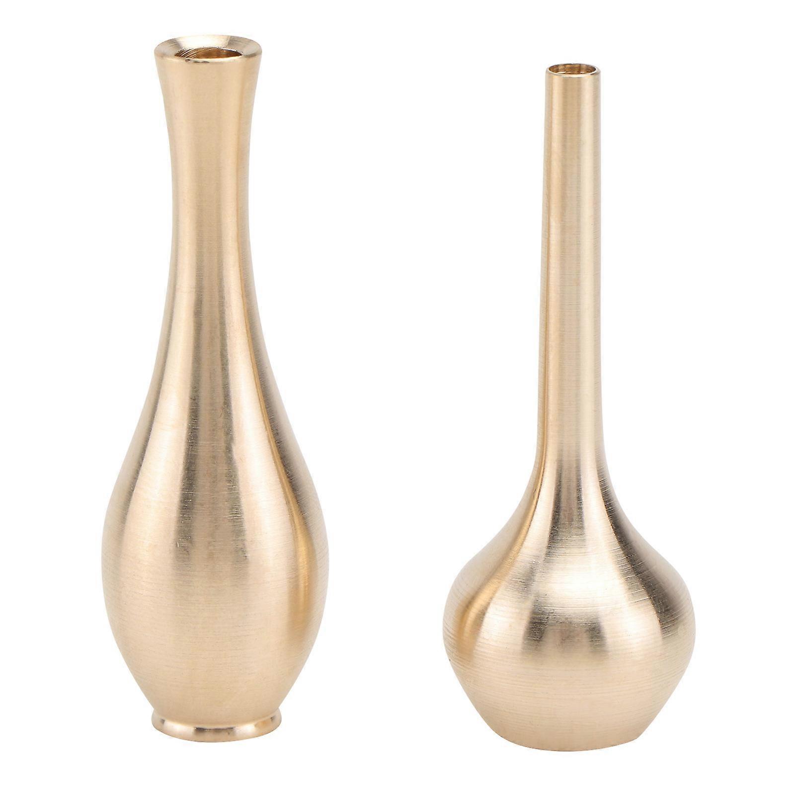 2pcs Creative Pure Copper Mini Vases for Decorative Flower Arrangements – Unique Metal Table Centerpieces for Home and Event Decoration