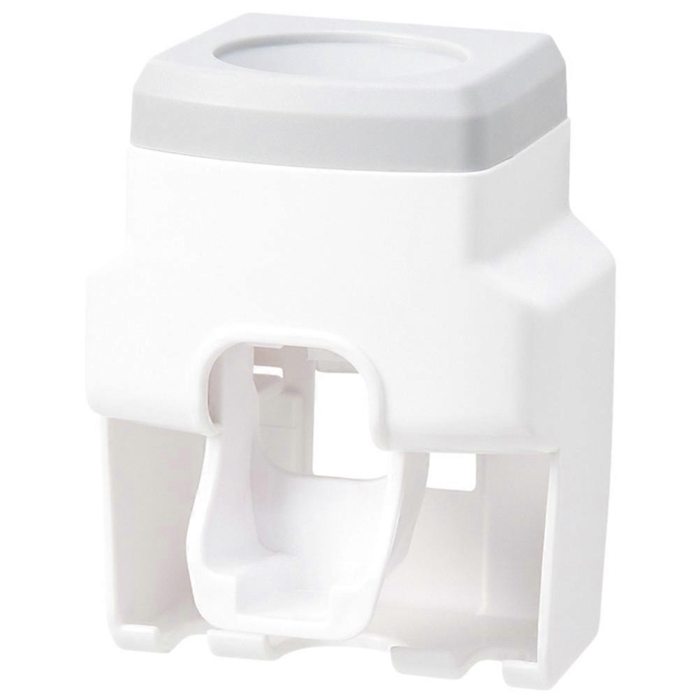 Multifunctional Wall Mounted Toothbrush Holder with Toothpaste Squeezer Wear Resistant Material Easy Installation for Bathroom Storage Shelf