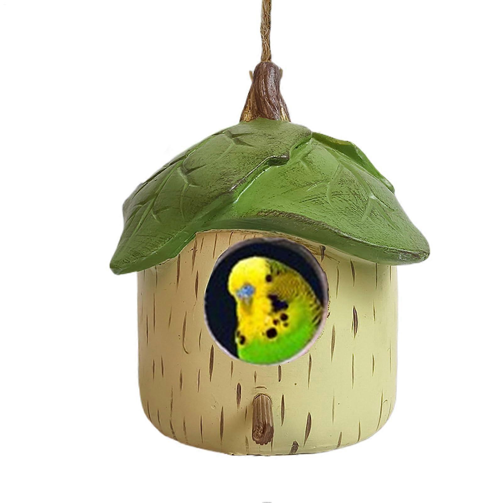 Resin Bird House, Warm Shelter Nesting Box for Garden (Multicolour)