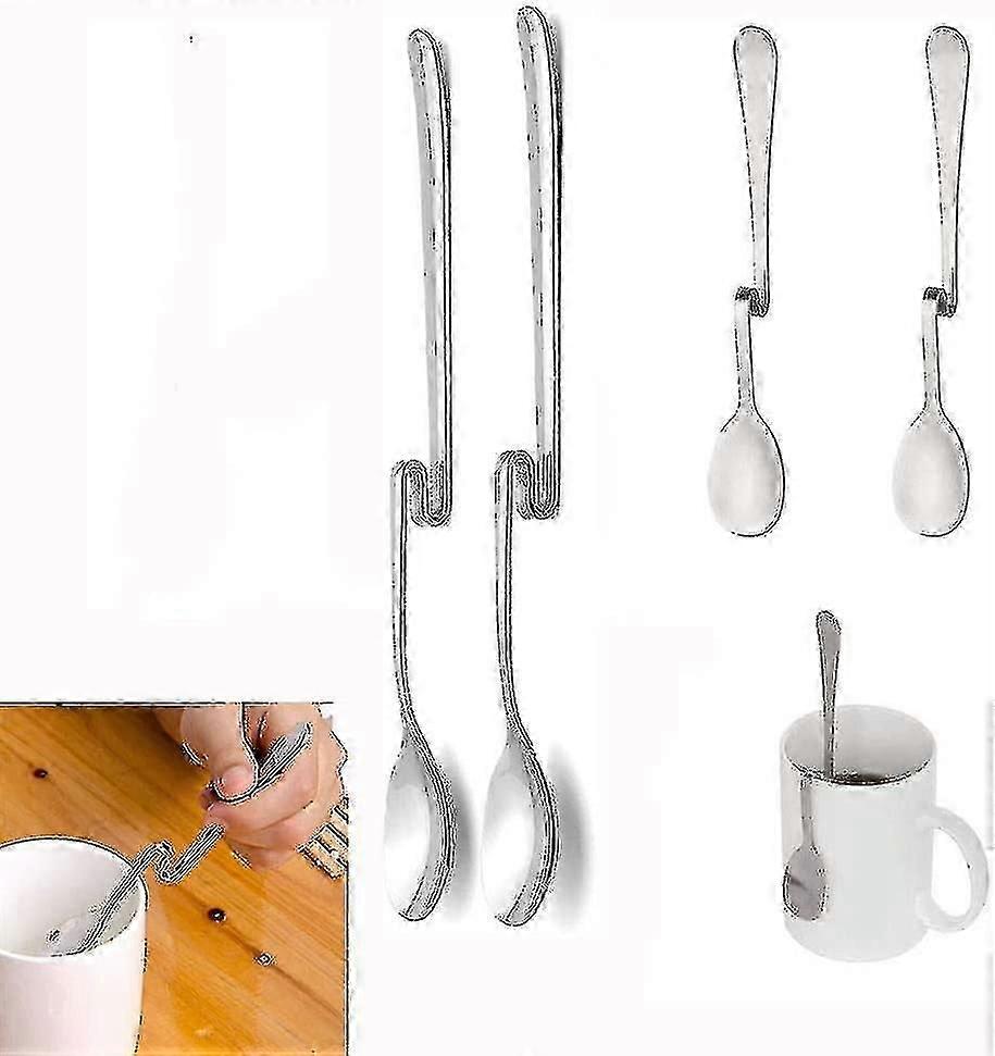 Jam Spoons 2 Long Straight Hanging Cup Spoons 2 Short Straight Hanging Cup