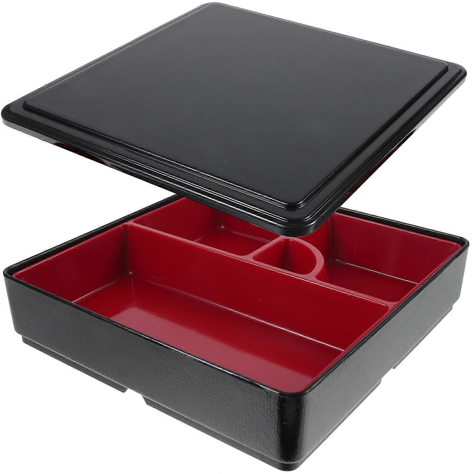 Sushi Container Balanced Nutrition Rectangular Japanese Lunch .2X21.2X5.6CM Black 1Pcs