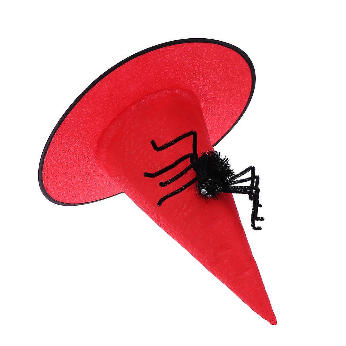 dovolená klobouky čarodějnice klobouk halloween styl maškarní večírek pro dospělé červená netkaná textilie 1pack