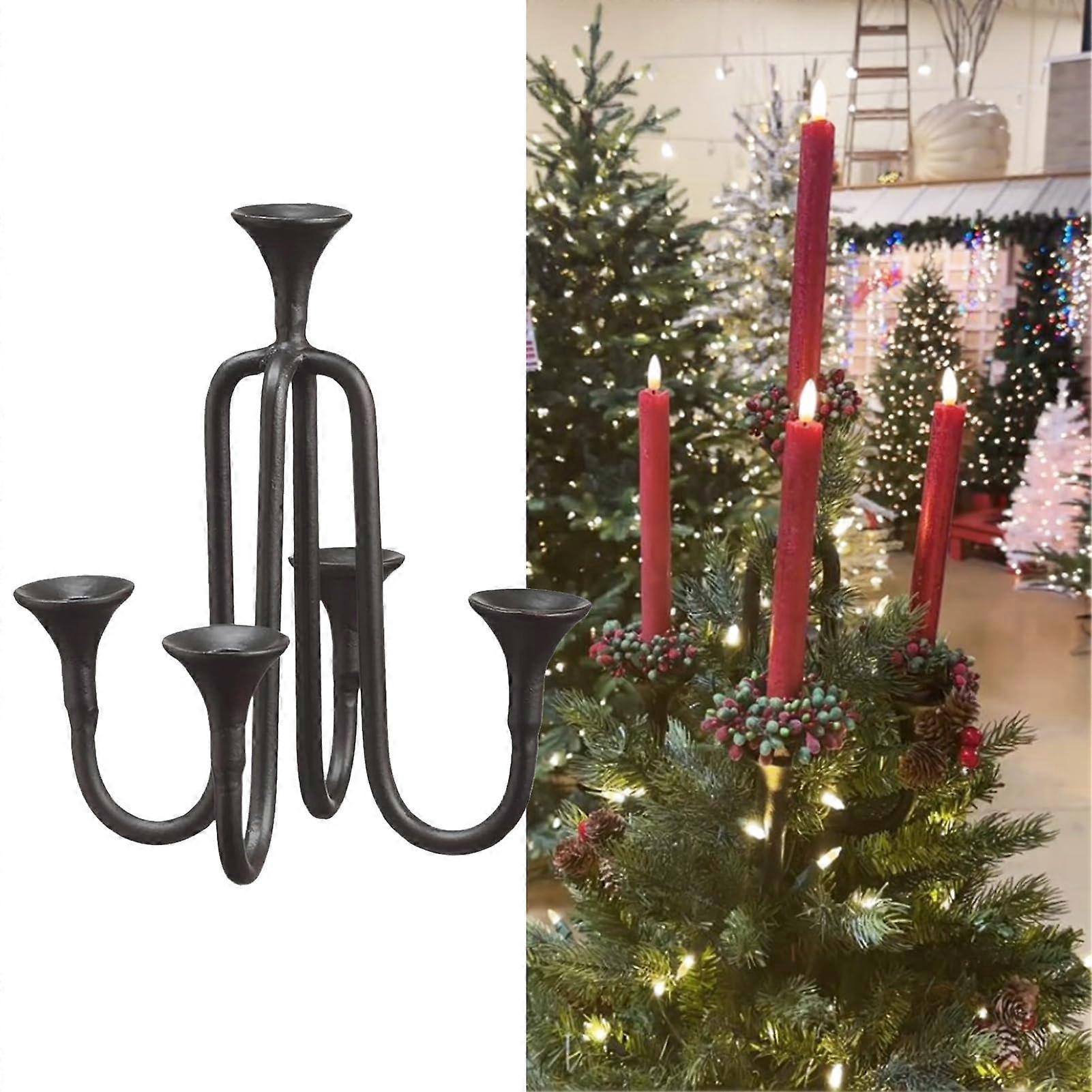Candelabra Tree Topper for Christmas Tree, Christmas Tree Light Candle Holder, Unique Tree Toppers Christmas Decorations, Light Up Your Christmas Tree