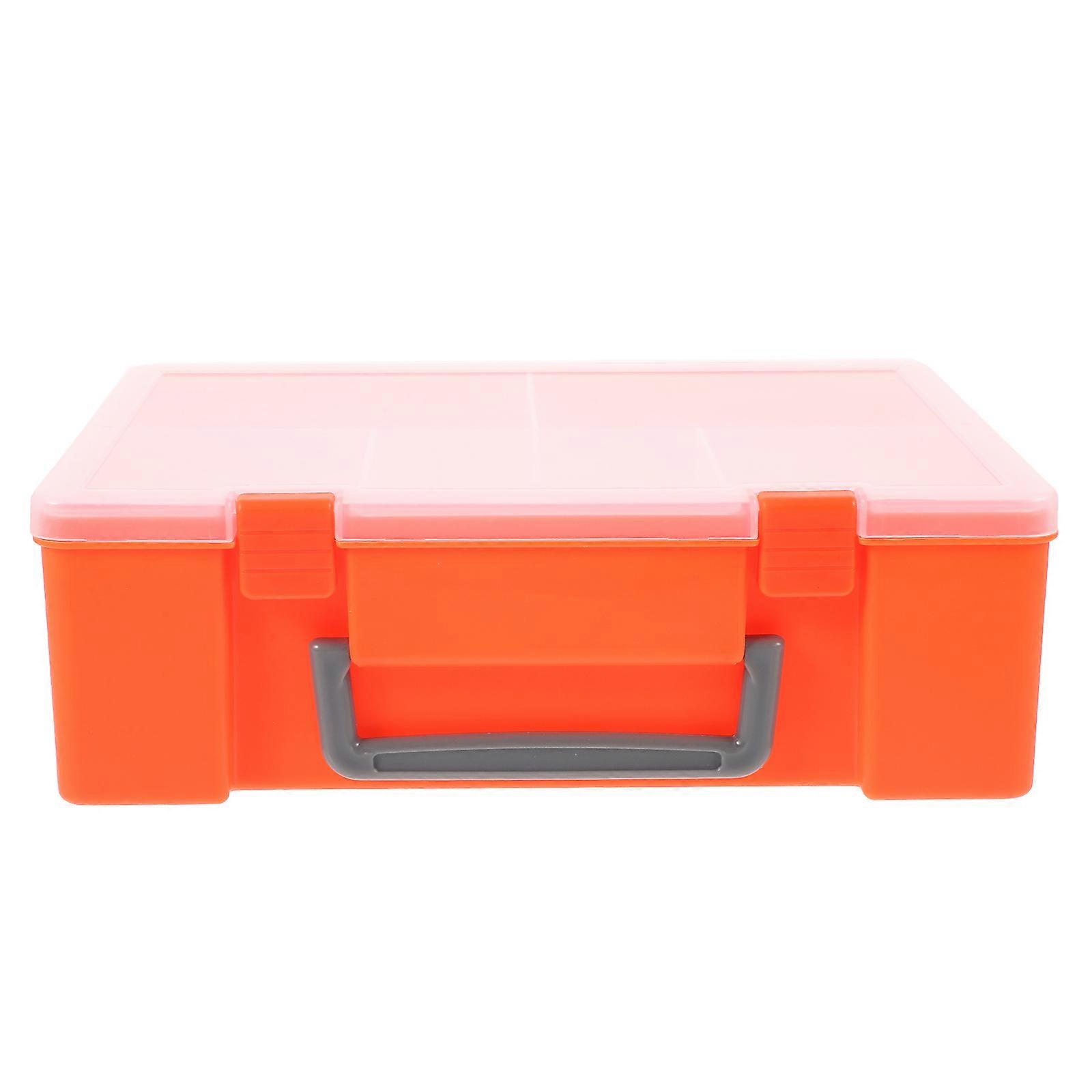 Compartment Storage Box Orange Plastic Organizer Box with Easy Classification