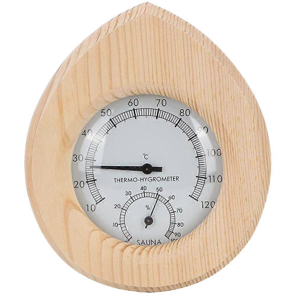 Accurate Measuring Temperature Humidity Tester Sauna Hygrothermograph Sauna Room Accessory Khaki 16.5x14cm Round Dial 1Pcs