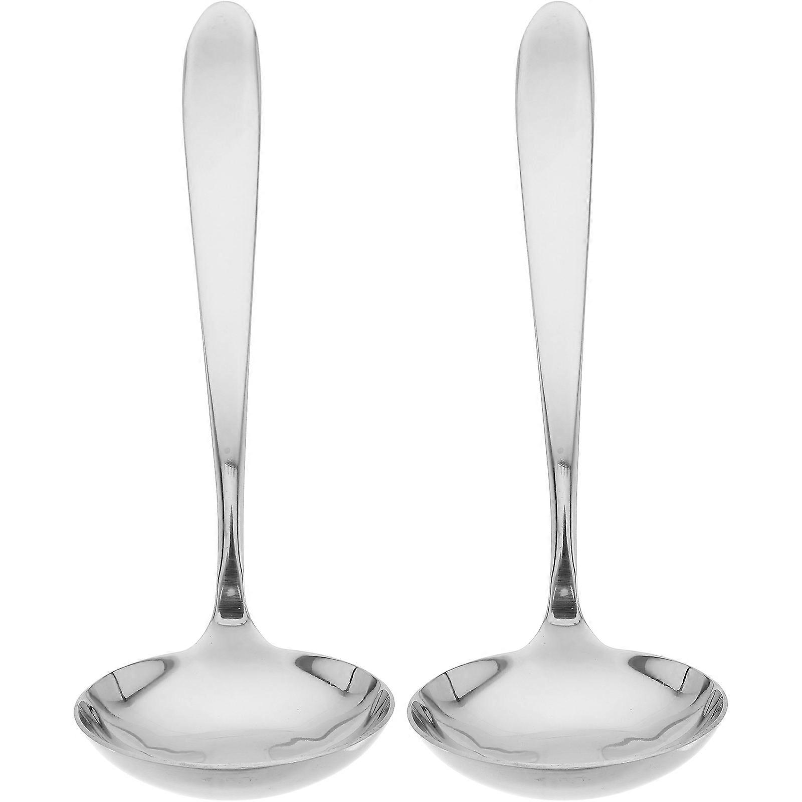 Serving Ladle Silver Color 7.6 Inches Size for Home Cooks and Professional Chefs in Cooking 2Pack