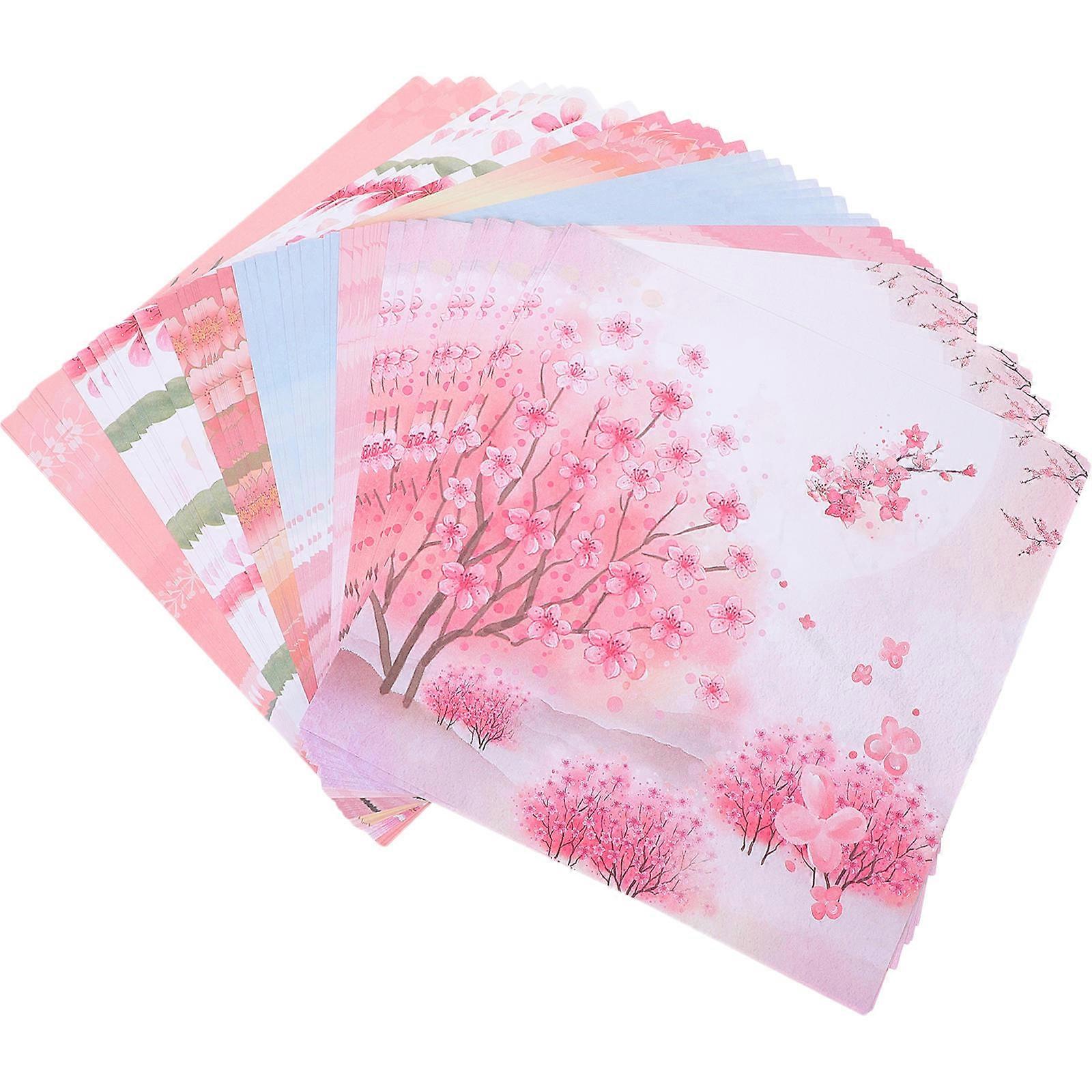 200pcs Sakura Double Sided Origami Paper, Bright Colored Folding Sheets for DIY Crafts, Scrapbooking, Paper Cutting & Handmade Projects, Suitable for