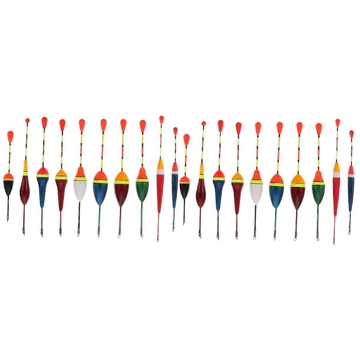 Pack of 20 Floating Balsa Bobber Fishing Buoy Assorted Colours