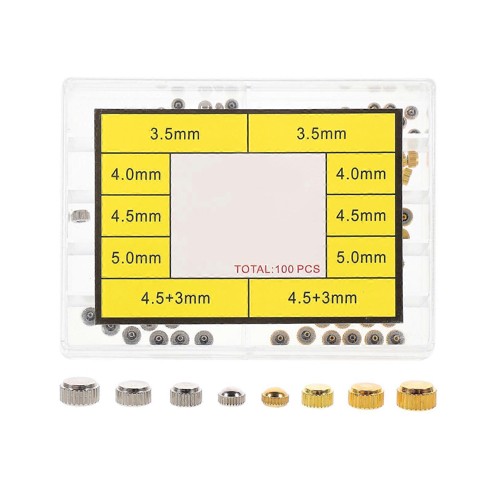 Watch Crown Replacement Parts Assorted Watch Accessories 8.5X6.3CM Copper 100Pcs
