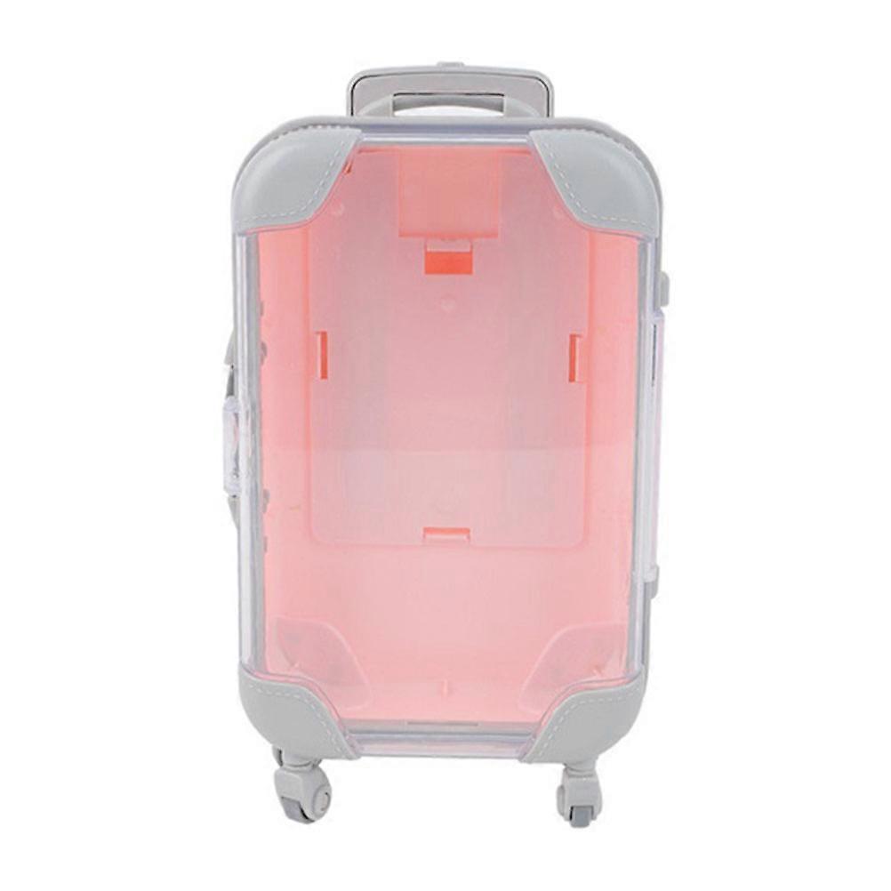 Kids Play Suitcase Toy Simulated Suitcase For Children Rectangular Pink Storage 1Pack