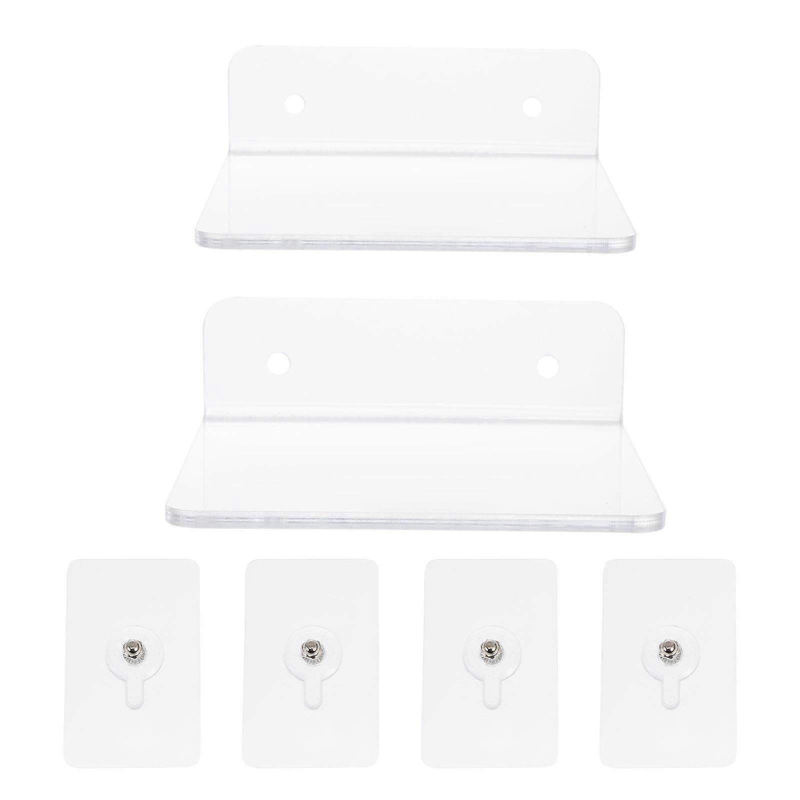 Display Wall Shelf Wall Mounted Hanging Storage Racks Storage 3.9X3.9X2.0in 2Set