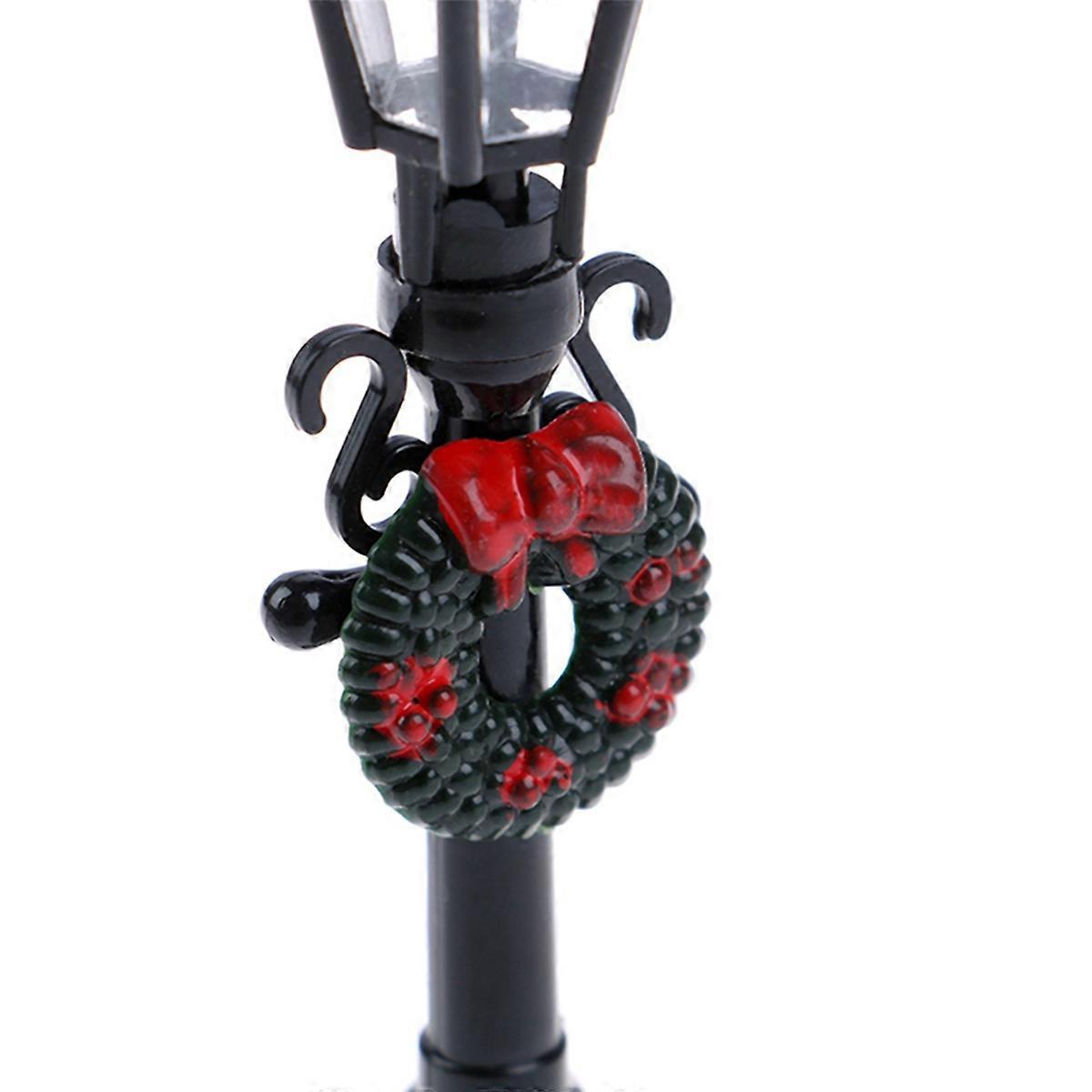 2Pcs 1/12 Dollhouse Miniature Street Lamp & Bench Garden Decor Toy