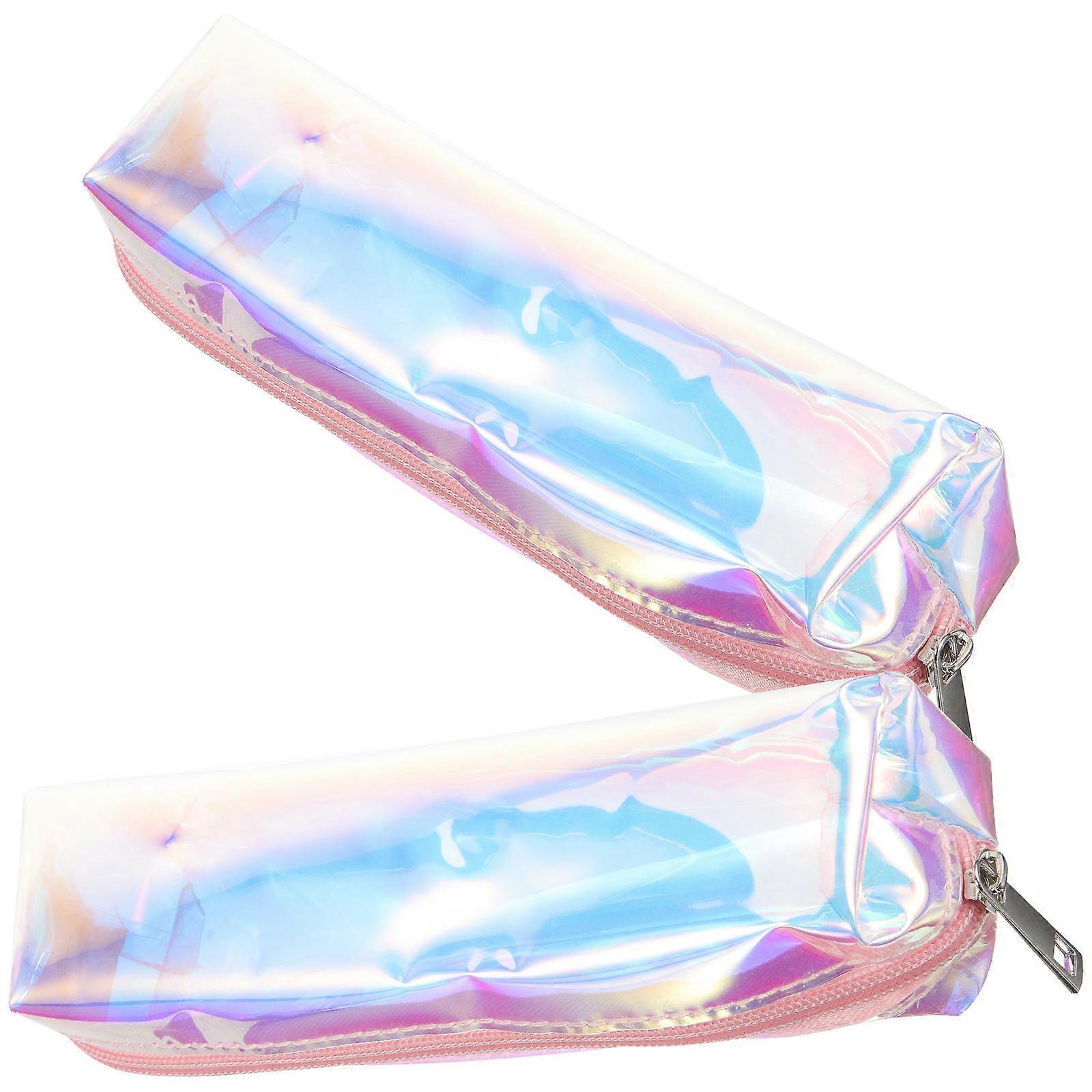 שקיות מברשת עט נייד שיק צבע PVC תיק קוסמטי עמיד למים עבור נייר מכתבים נסיעות 18x5 ס"מ מורים 2 יחידות