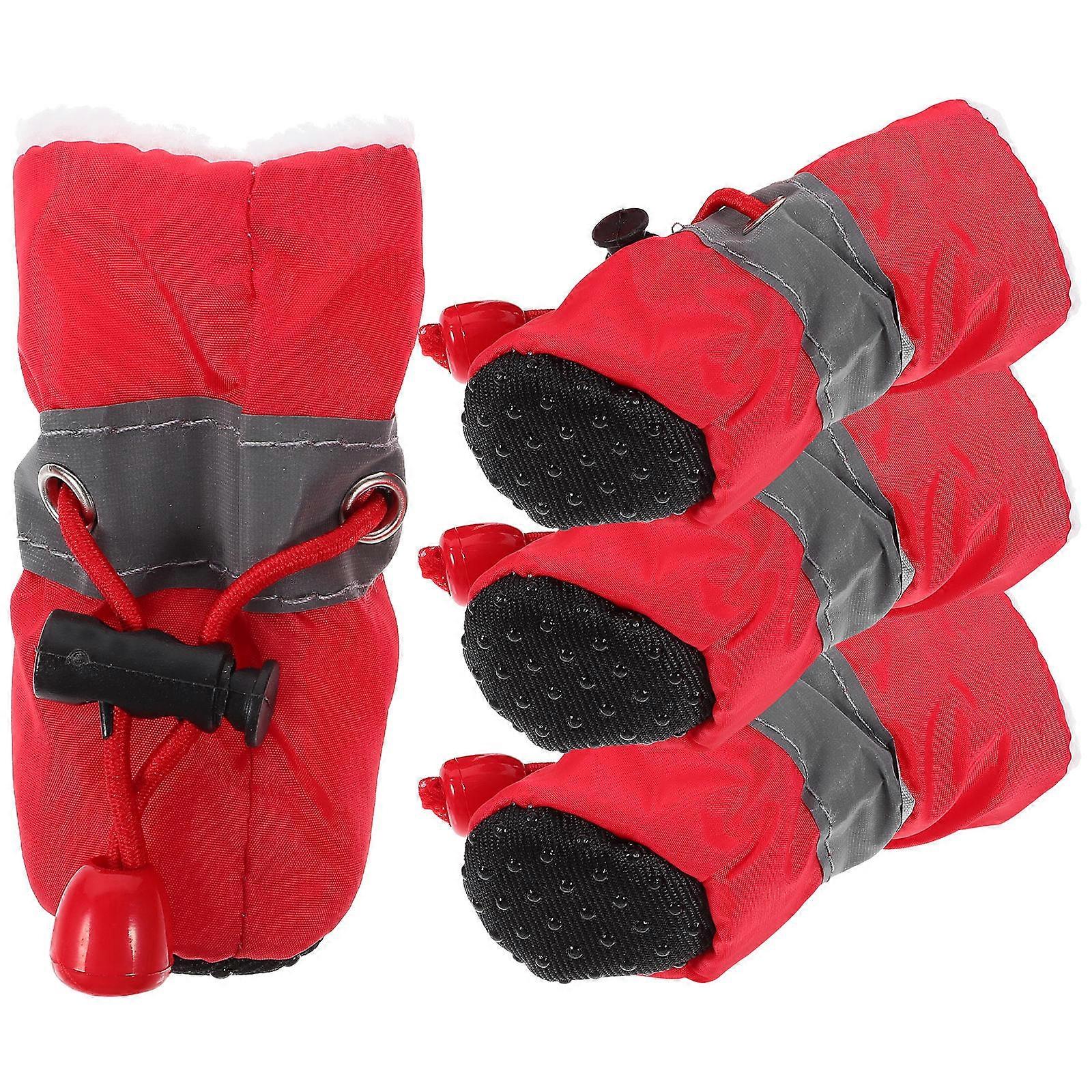 Practical Dog Boots Dog Snow Boots Pet Owners Winter Design .00X3.70X2.80CM Paw Warmth 4Pcs