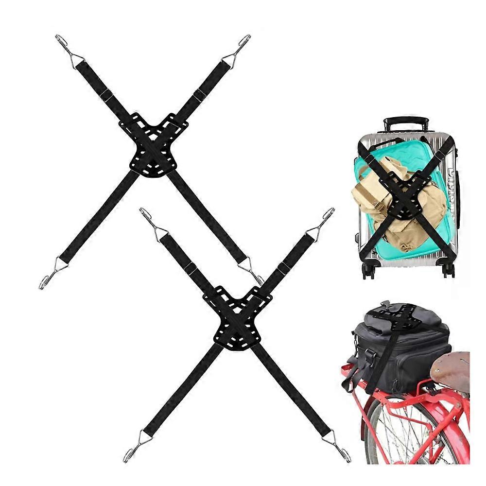 Pack 4-Way Flat Bungee Cords - 78cm - Non-Slip Elastic Straps for Suitcases, Luggage, Bike Racks, Camping and Tent Fixings