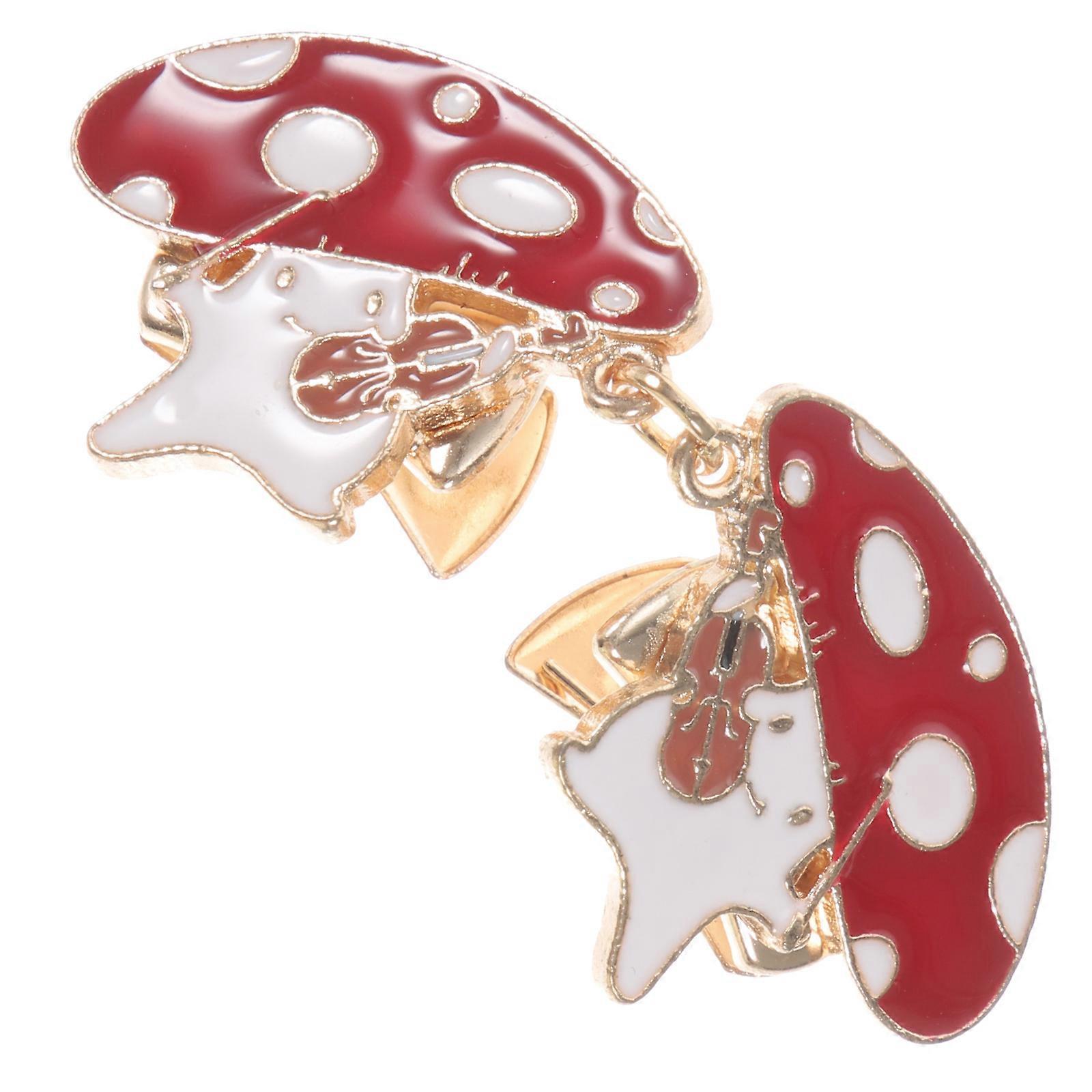 Enamel Mushroom Brooch Pin Alloy Shawl Clasp Cardigan Clip Collar Decoration Non Slip Stable Cute Accessory