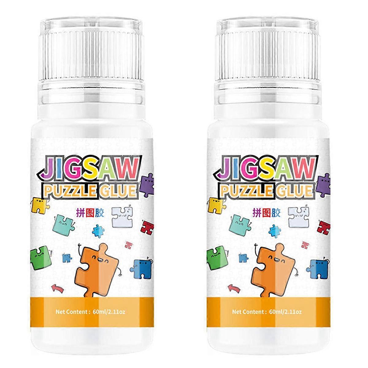 60ML Jigsaw Glue with Sponge Head, Non-&Quick Dry Puzzle Sealer