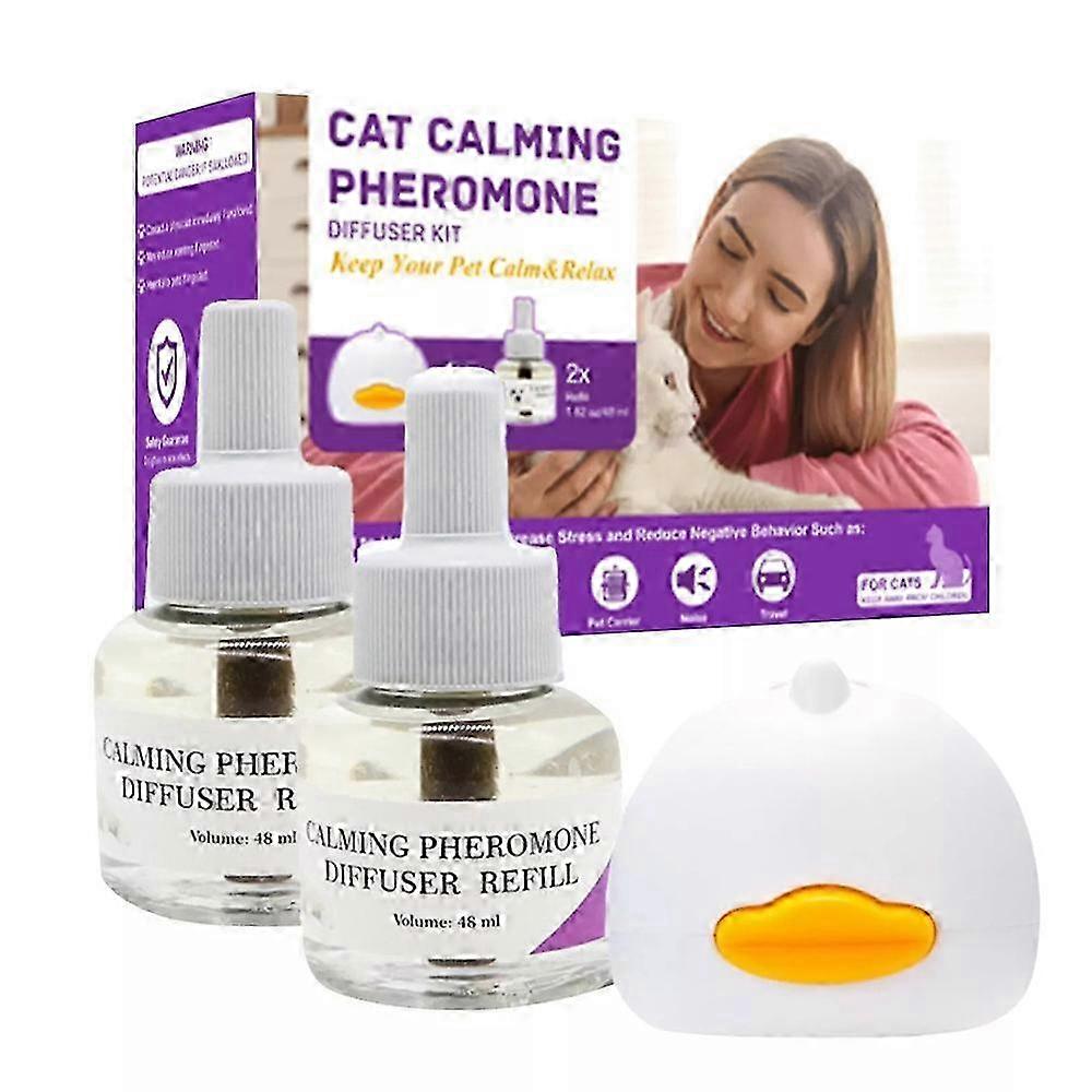 Cat Pheromones Calming Diffuser Cat Pheromone Plug-In Relaxants Start Kit 30-Day Refill Calming Spray For Calm Relaxing