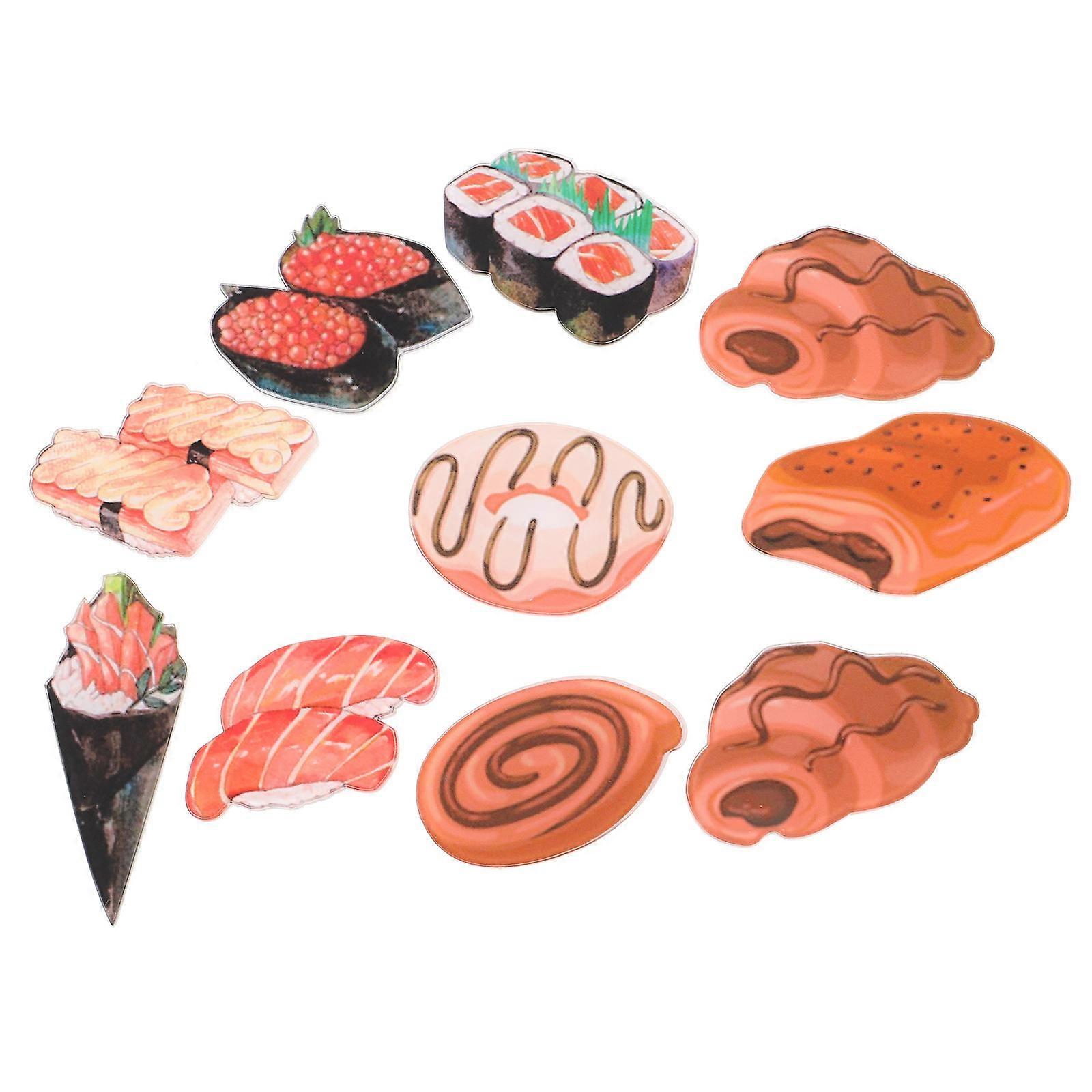 Cute Fridge Magnets Sushi Shape Kitchen Accessories Assorted Color 1.77X1.18X0.08in Magnetic Attachment 10Pcs