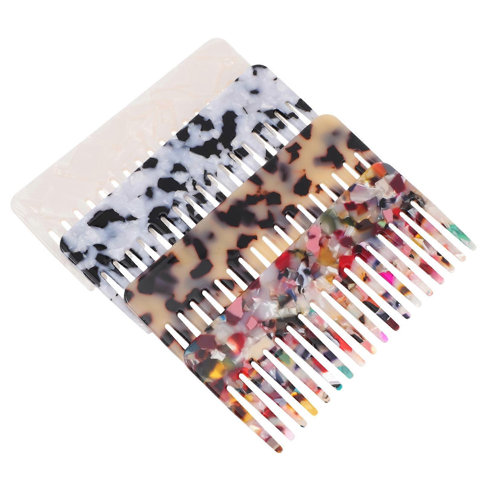 Detangle Comb Wide Tooth Design For Wigs And Curly Hair 4Pcs Assorted Color