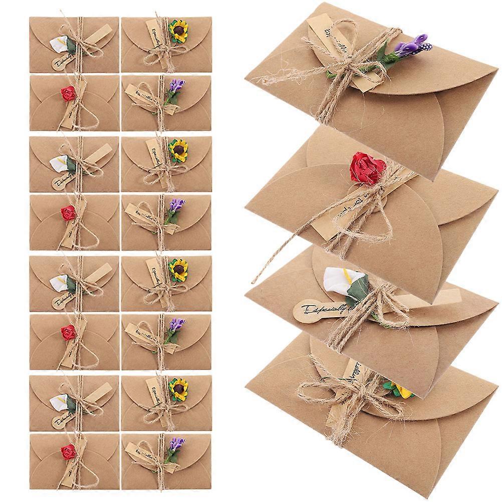Greeting Cards Dried Flower Greeting Card Festival Party Supplies Assorted Color Rectangular Simple Design 20Pcs