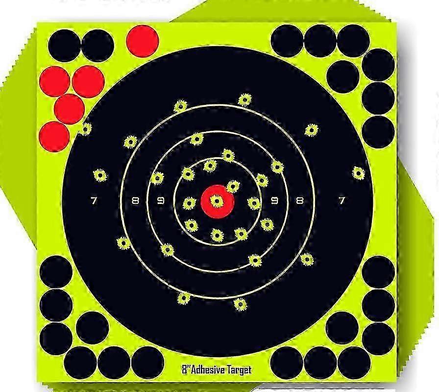 50pcs Self-adhesive Reactivity Shooting Splatter Target Pasters Aim Hunt Target Papers Stickers Fluorescent Target
