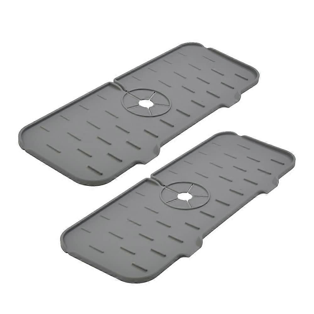 Silicone Drying Mat Worktop Protector Drip Catcher Pads (Dark Grey)