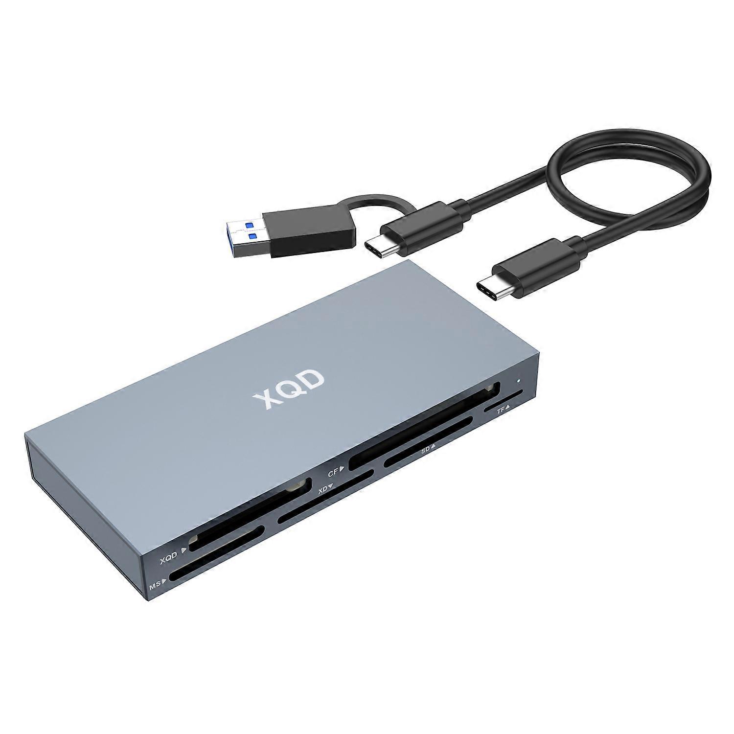 CR359 10Gbps Transfer 6-in-1 Card Reader Support XQD SD TF MS XD CF Card for PC Laptop