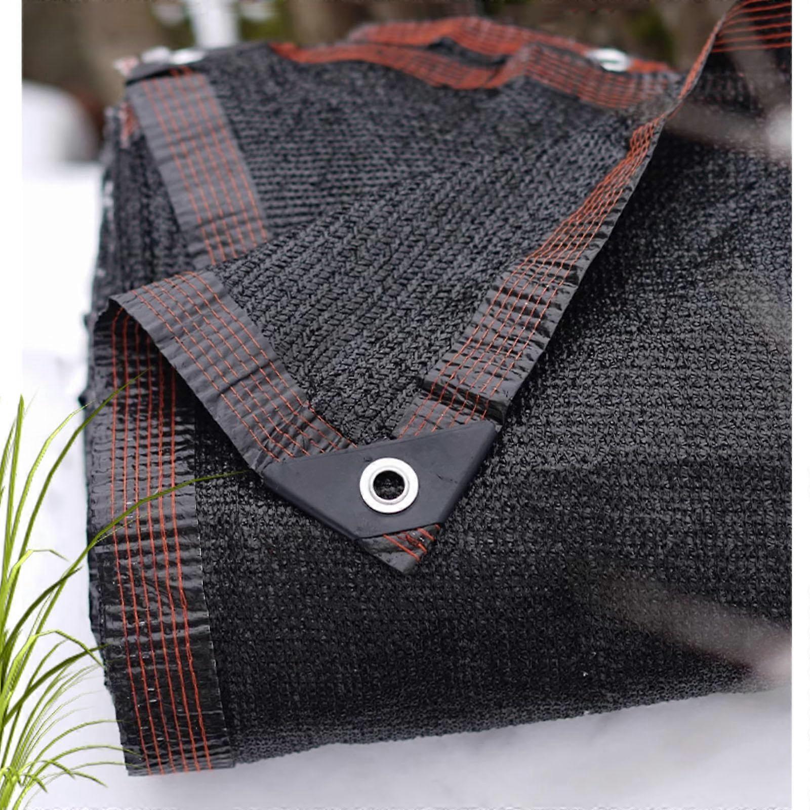 UVresistant outdoor shade net with grommets, black mesh tarp for garden, greenhouse, terrace, balcony, sizes: 1 x 2 m up to 6 x 8 m (2 x 8 m).