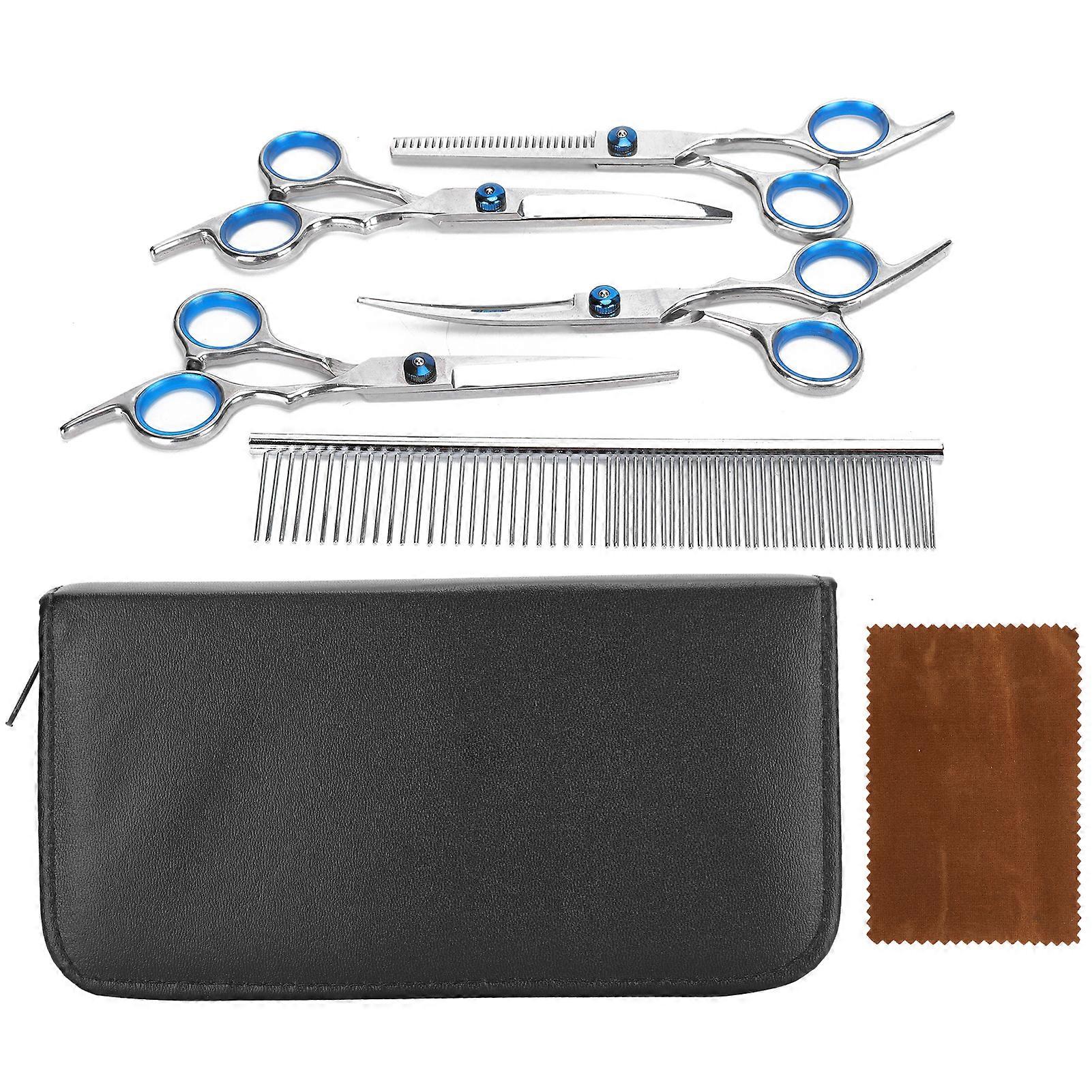 ペット用ハサミセット ステンレススチール製 ヘアグルーミングシザー カッター コームキット 猫 犬用