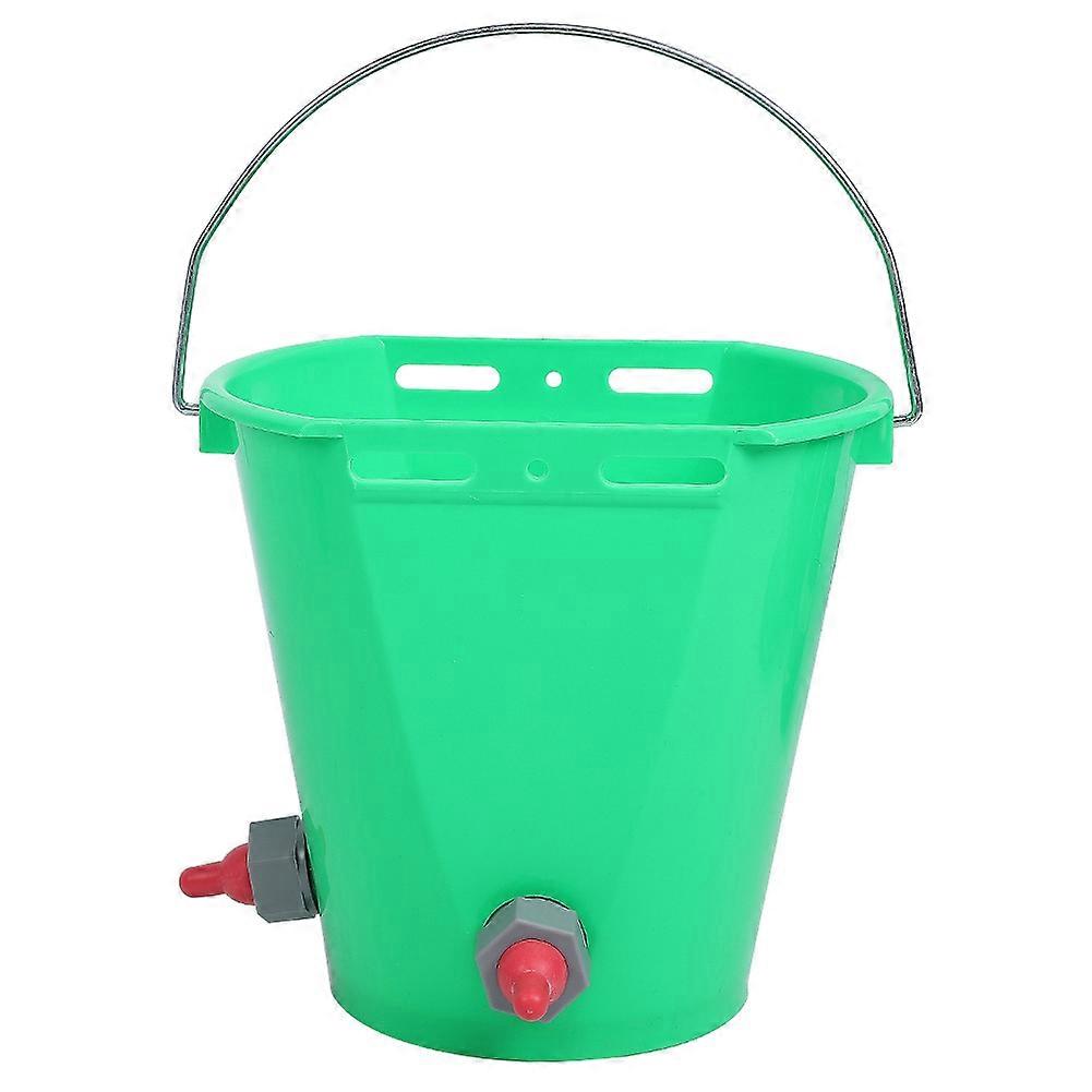 HL MP69 Plastic Multiple Nipples 8L High Capacity Lamb Milk Feed Bucket for Cattle Sheep Livestock(Two Nipple )