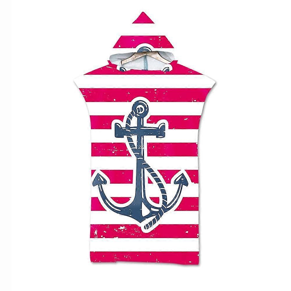 Strandhandtuch mit Kapuze für Erwachsene, Unisex, Ankerstil, Einheitsgröße, geeignet für Surfen und Schwimmen