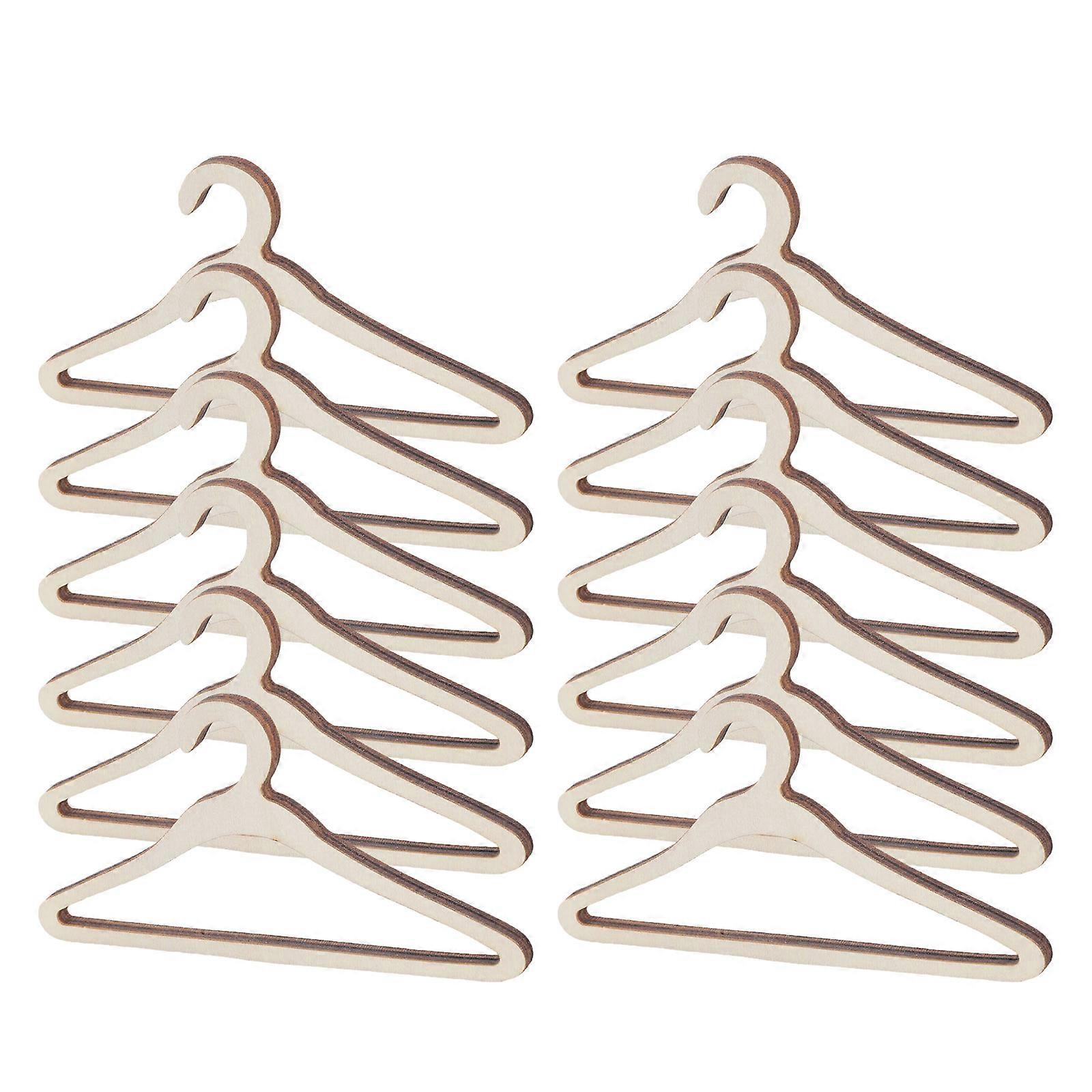 Practical  Wooden Hanger for Plush Doll Outfits Large Size Double Bar Construction for Secure Garment Display Multicolor