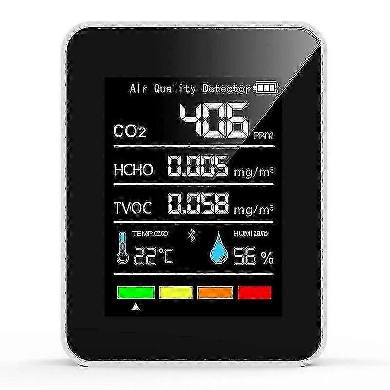 5 In1 Co2 Metr Digitální Teplota Vlhkost Tester Oxid uhličitý Detektor Kvality vzduchu Monitor Tvoc Hcho Analyzer