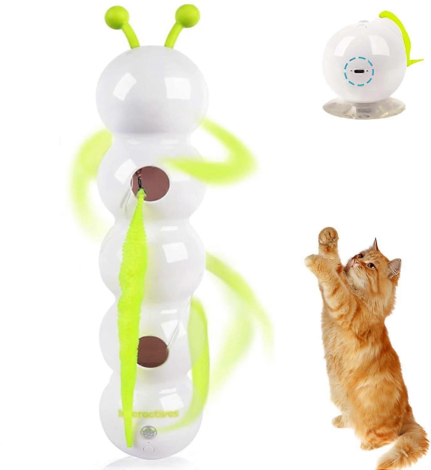 Wuselwurm Cat Toy with Feather Tail, Smart Motion, Interactive Worm Design (1pcs)