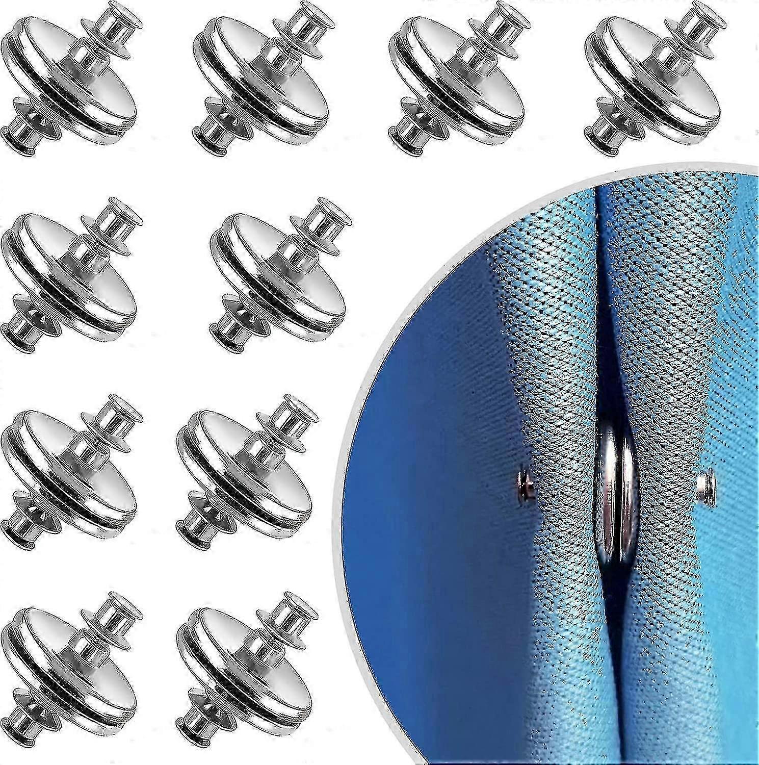 10pcs Curtain Magnets Closure, Curtain Weights Magnets With Back Tack, Prevent Light Leakage Button A