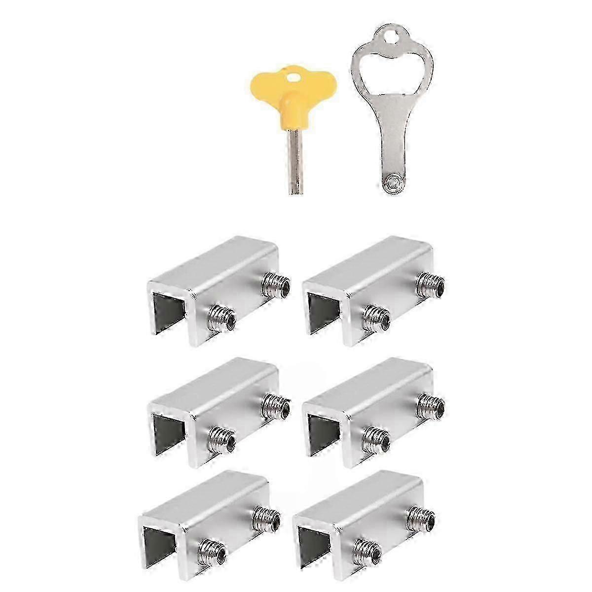 Window Lock (6 Sets) for Vertical and Horizontal Sliding Windows and Doors, Adjustable Lock