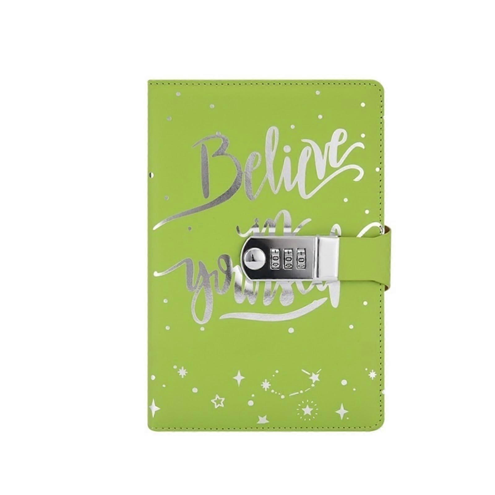 Password Notebook, A5, Notepad with Lock, Business, Office, Stationery, Student Diary, 200 Pages, Beautiful Book for Password (Green) A5 Green