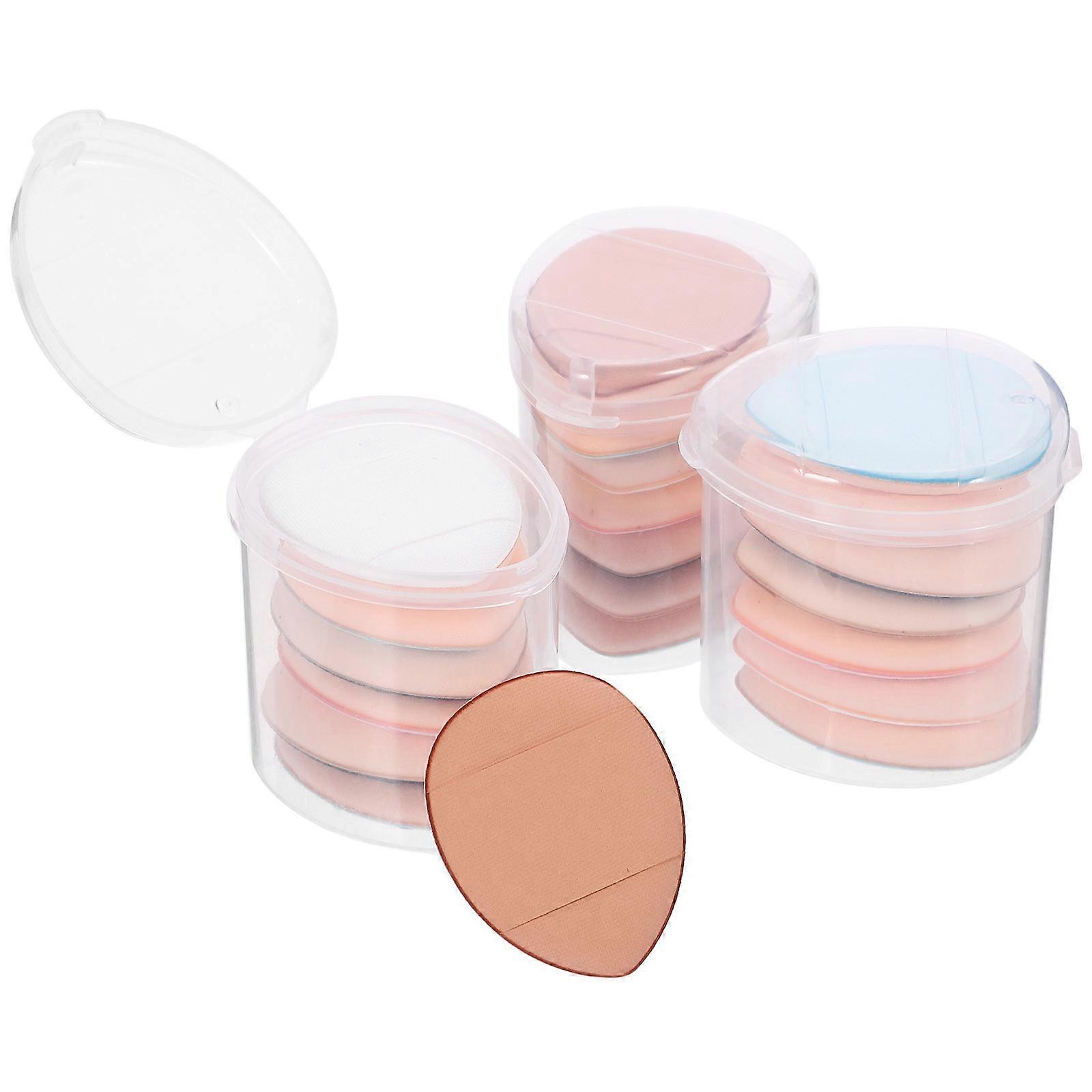 3 Boxes Finger Puff Makeup Sponges for Foundation Blending, Hydrophilic Non Latex Cotton Sponges for Pressed Powder and Nail Manicure Application