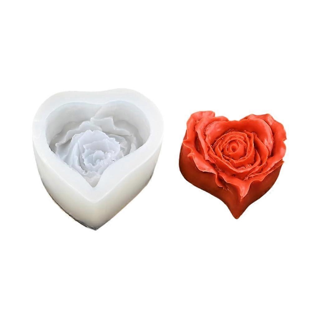 Functional Silicone Molds Heart Shaped Rose Mold For Handmade Soaps Flexible Non-Stick Suitable For Special Occasions