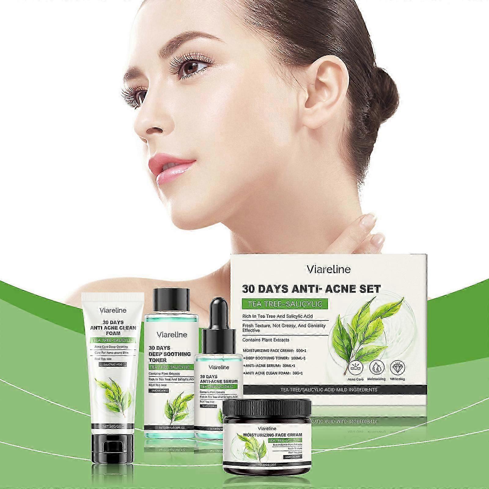 サリチル酸スキンケアセット、女性のための抗ニキビスキンケアギフトセット、乾燥肌用フェイスケアキット、保湿、なだめるような保湿スキンケア