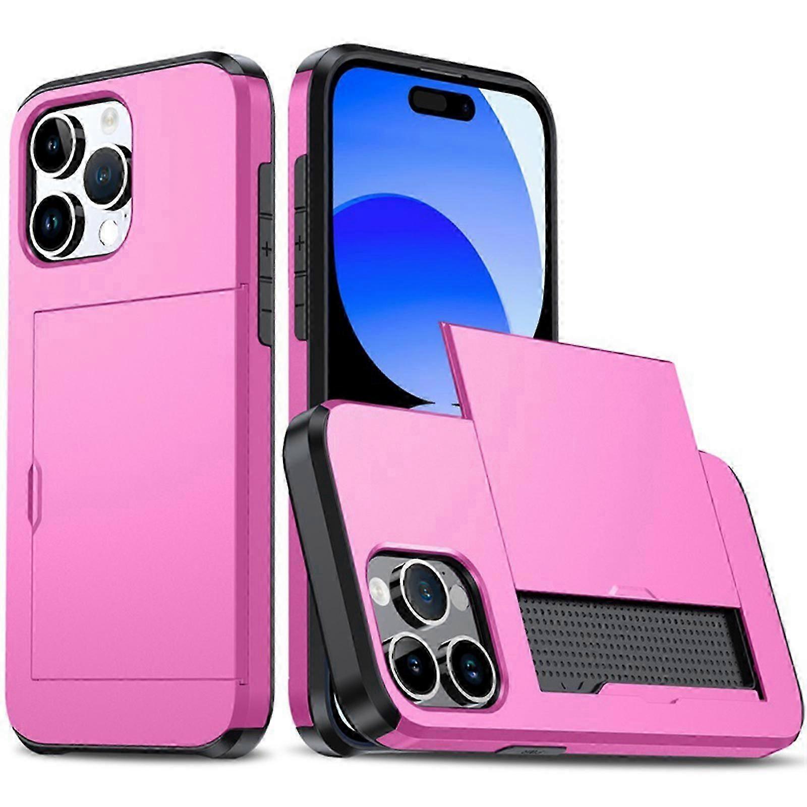 for iPhone 15 Pro Max/15 Ultra Case with Card Holder Heavy Duty Protective Dual Layer Shockproof Hidden Card Slot Slim Wallet Case 15 Pro Max