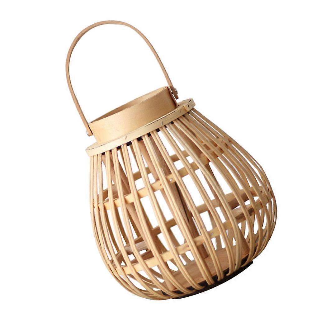 1pc Rattan Candle Holder Candlestick Ornament Outdoor Lamp Candle Lanterns Decorative Indoor Wicker Lantern Pendant Light Table Decor Tea Lights