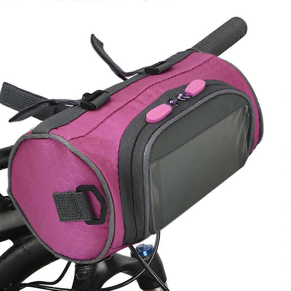 Bike Handlebar Bag Bike Bucket Bag with Touch Screen Waterproof Bicycle Front Storage Bag Large-Capacity Cycle Front PackYMQX)