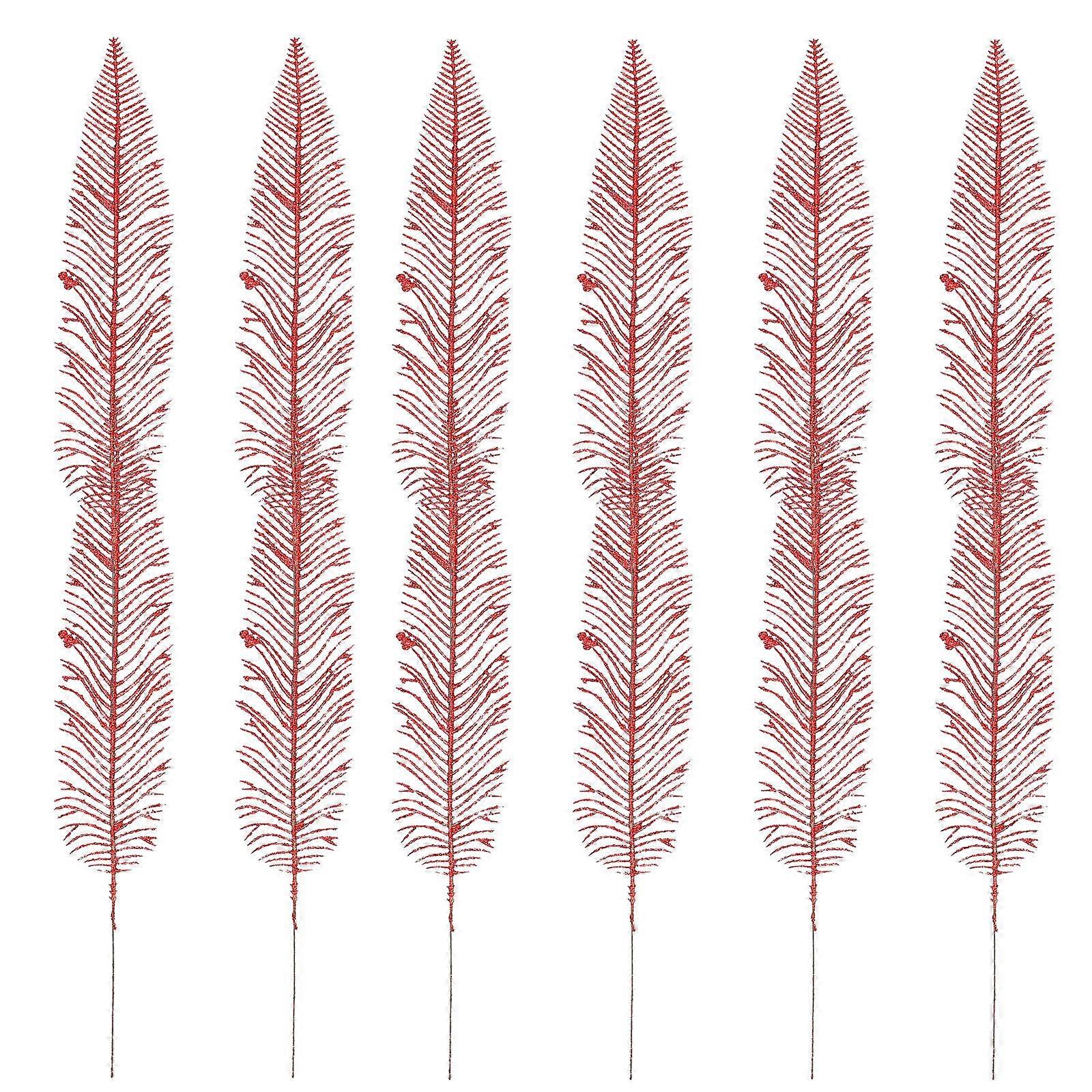 Craft Glitter Wreath Decorations Red Color Window Display Decorative Items 12Pcs