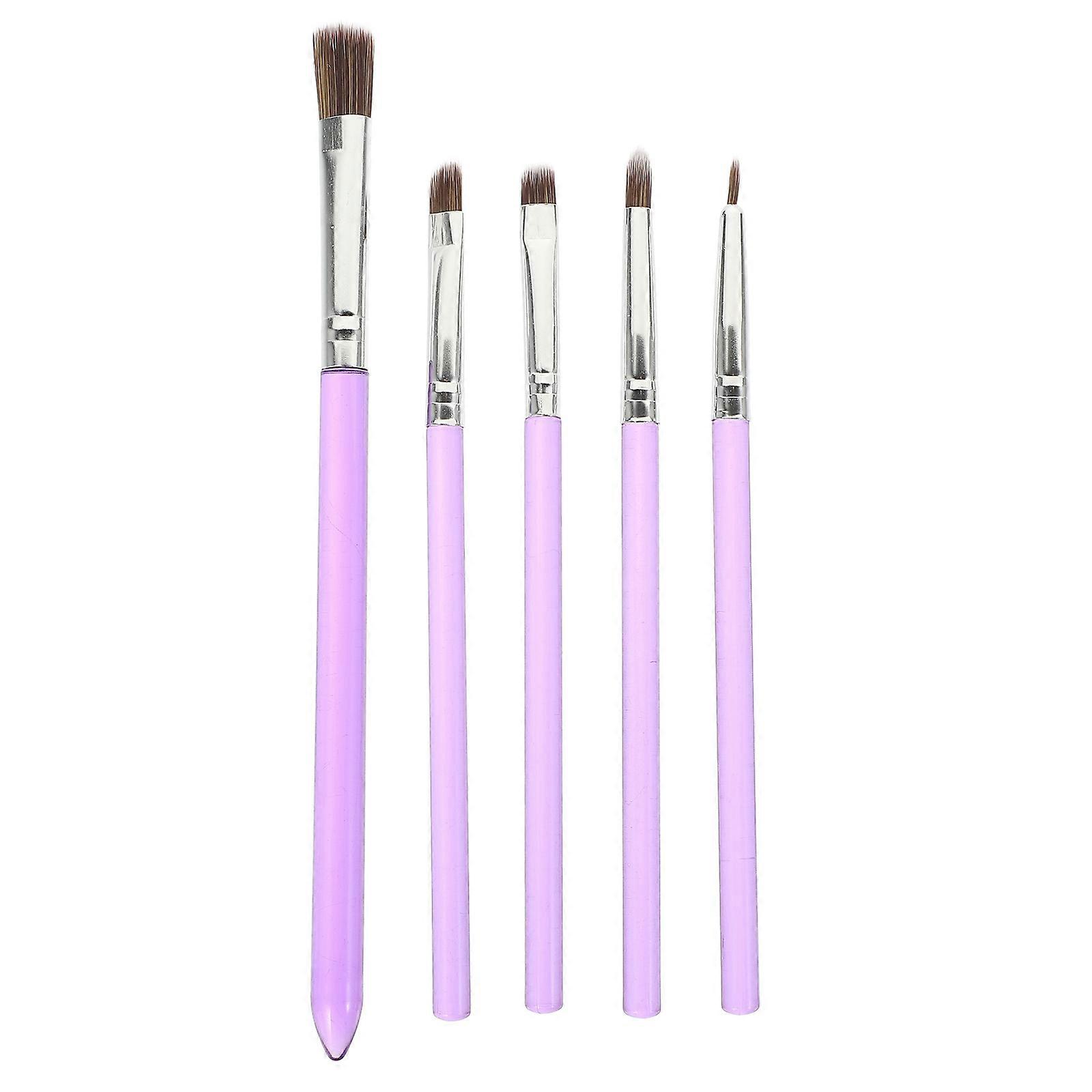 5pcs Flexible Cake Decorating Brushes for Fondant & Dessert Art – Lightweight, Easy to Clean Baking Tools for DIY Cake Designs