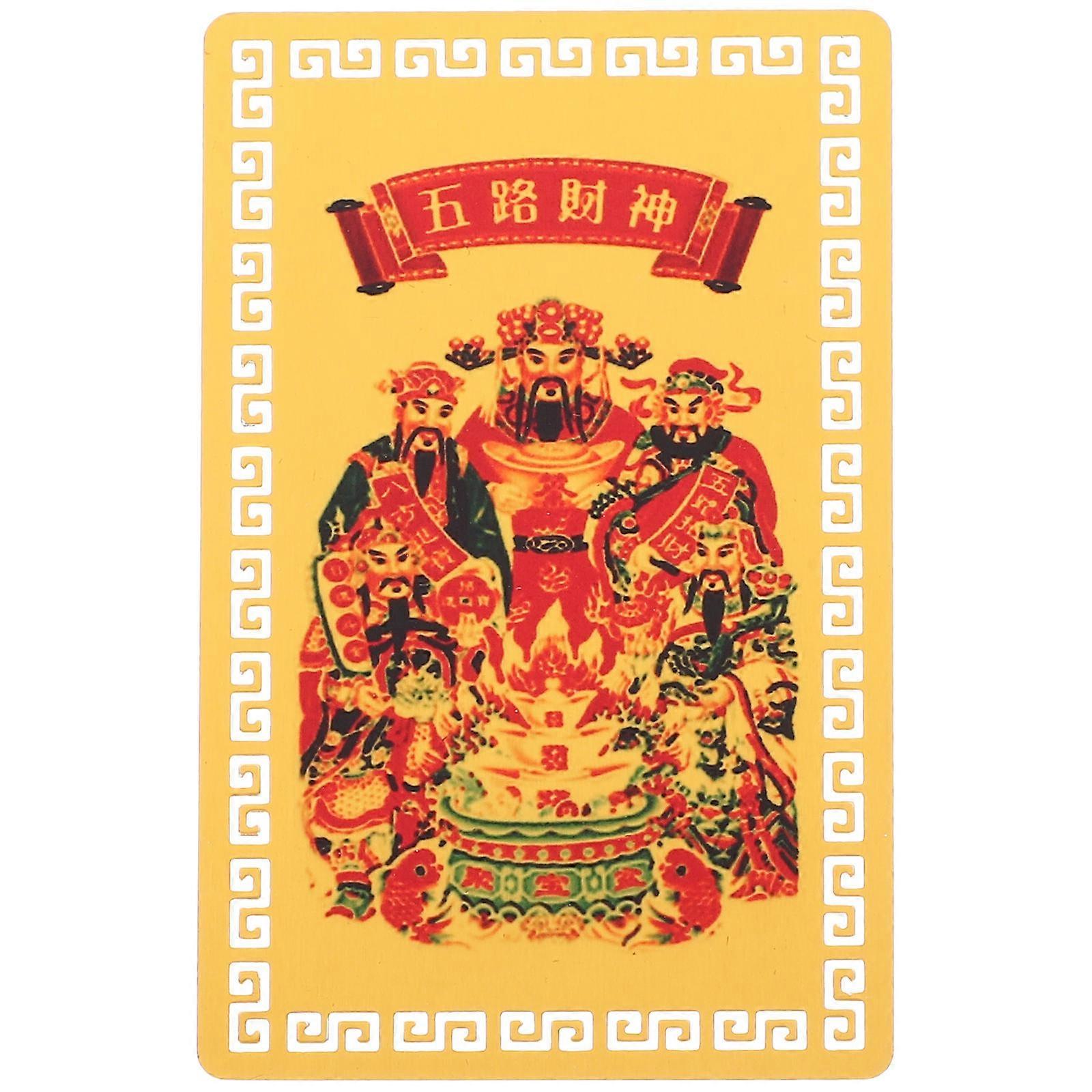 Feng Shui Wealth God Amulet Card For Lunar New Year Card Symbolize Good Fortune 1Pack