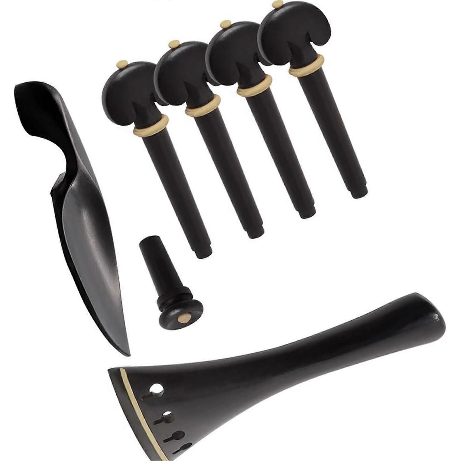 Violin Accessories 4/4 Violin Tuning Tools Set String Board Pegs Tailpiece Endpin Rest Ebony Instrument Accessories