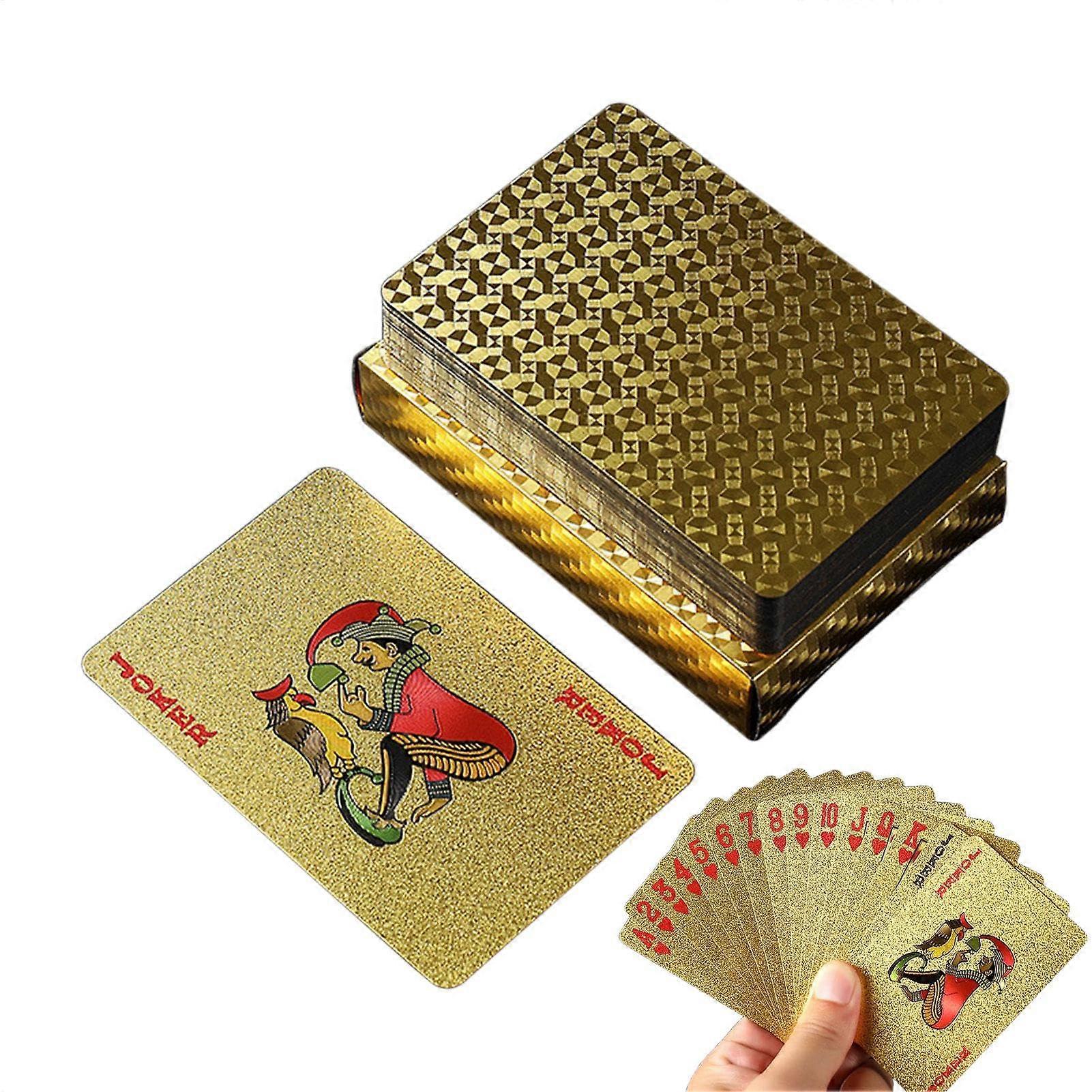 Generic Poker Card Game Poker Cards with Gold Foils Waterproof PVC for Leisure, Festivals, Parties, Gatherings 2