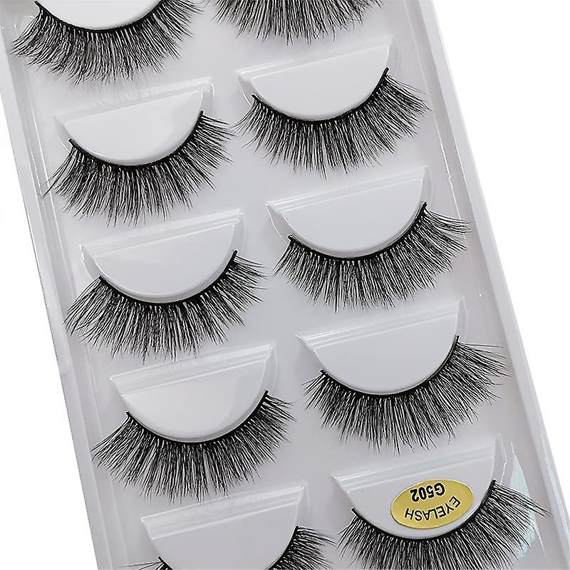 5-pair false eyelashes - 3D faux mink - G502